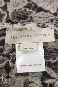 Ivory Floral Lace Printed Silk Scarf