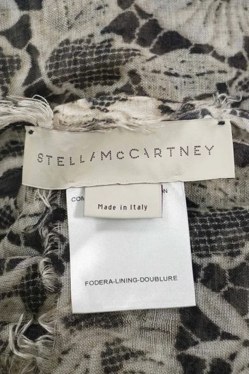 Ivory Floral Lace Printed Silk Scarf