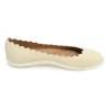 Ivory leather and rubber Lauren scalloped ballerinas