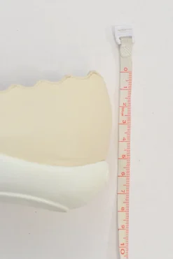 Ivory leather and rubber Lauren scalloped ballerinas