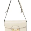 Ivory leather Horsebit 1955 bag with adjustable shoulder strap