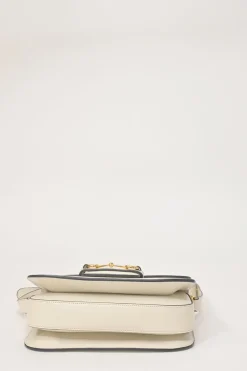 Ivory leather Horsebit 1955 bag with adjustable shoulder strap