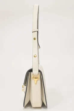 Ivory leather Horsebit 1955 bag with adjustable shoulder strap