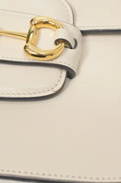 Ivory leather Horsebit 1955 bag with adjustable shoulder strap