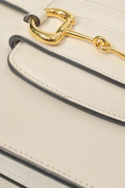 Ivory leather Horsebit 1955 bag with adjustable shoulder strap