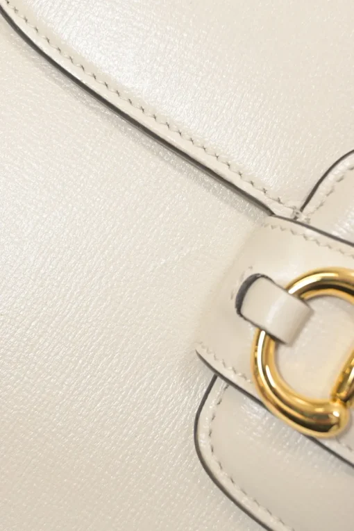 Ivory leather Horsebit 1955 bag with adjustable shoulder strap