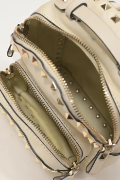 Ivory leather Rockstud mini backpack