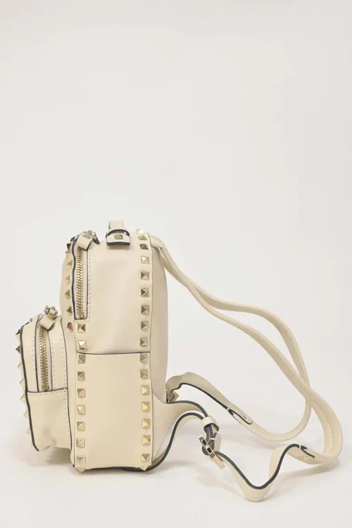 Ivory leather Rockstud mini backpack