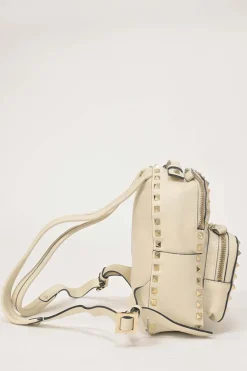 Ivory leather Rockstud mini backpack