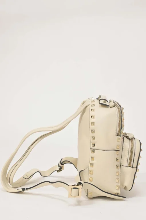 Ivory leather Rockstud mini backpack
