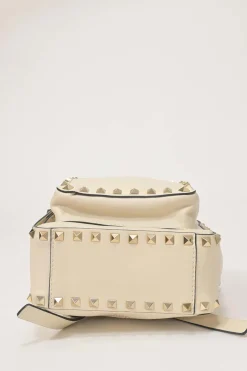 Ivory leather Rockstud mini backpack
