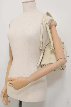 Ivory leather Rockstud mini backpack