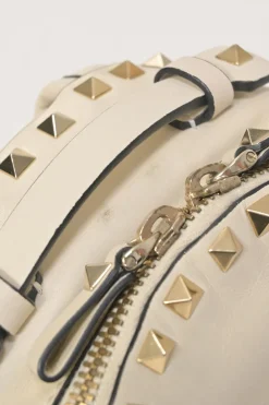 Ivory leather Rockstud mini backpack