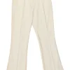 Ivory low-rise pull-on boot-cut tailored trousers