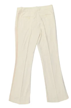 Ivory low-rise pull-on boot-cut tailored trousers