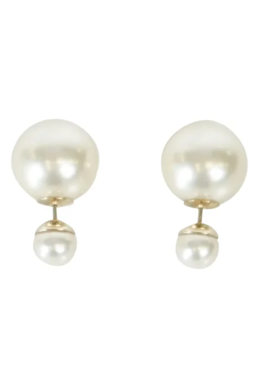 Ivory resin pearl 'Tribales' earring