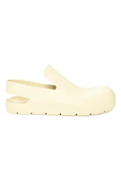 Ivory rubber Puddle slingback log sole clogs