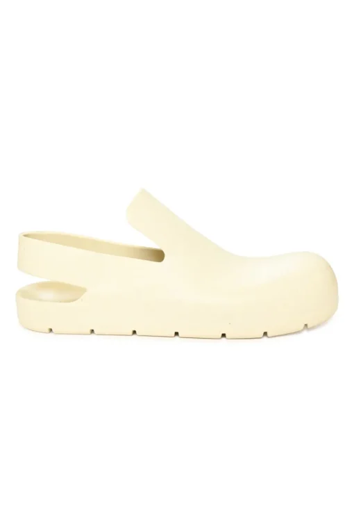 Ivory rubber Puddle slingback log sole clogs
