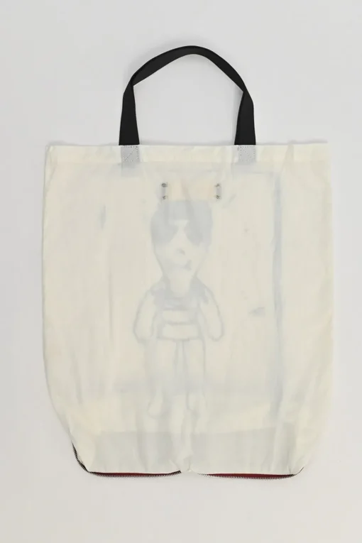 Ivory screen-printed canvas tote bag