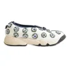 Ivory sequined floral fusion mesh slip-on sneakers