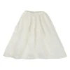 Ivory textured cotton-blend pull-on midi circle skirt