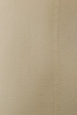 Ivory wool funnel collar button-front mixed-media jacket and pull-on wide-leg trouser leisure suit set