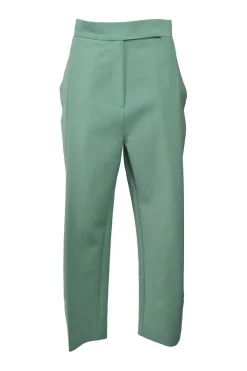 Jade polyester-wool blend pull-on high-rise tapered leg Osa pants with extended tab closure