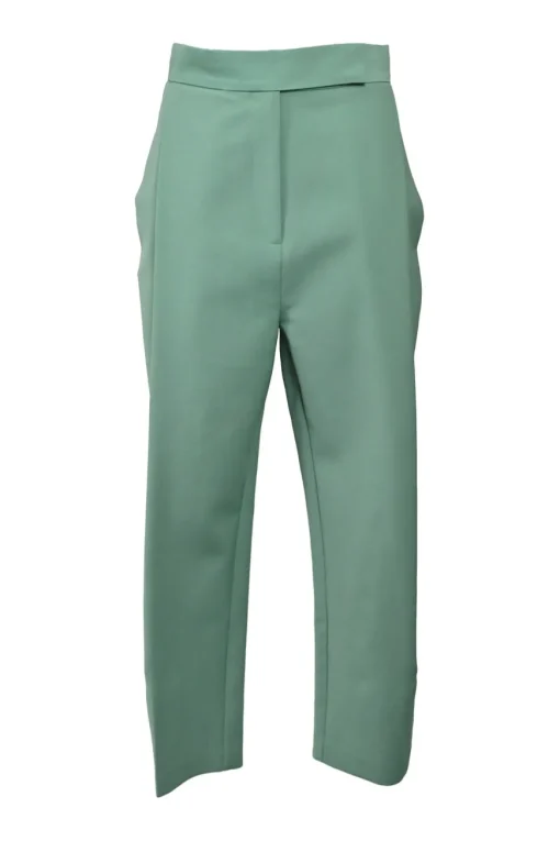 Jade polyester-wool blend pull-on high-rise tapered leg Osa pants with extended tab closure