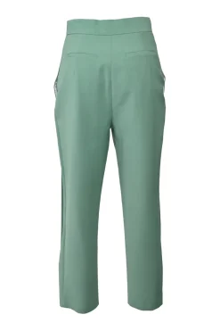 Jade polyester-wool blend pull-on high-rise tapered leg Osa pants with extended tab closure