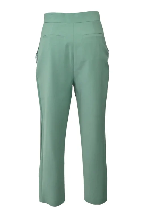Jade polyester-wool blend pull-on high-rise tapered leg Osa pants with extended tab closure