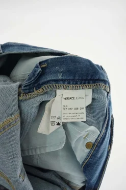 Jeans washed indigo distressed cotton-blend denim low-rise shorts with turn-up cuffs