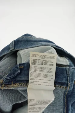 Jeans washed indigo distressed cotton-blend denim low-rise shorts with turn-up cuffs