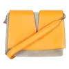 Jil Sander orange/grey cutout view suede/leather crossbody bag