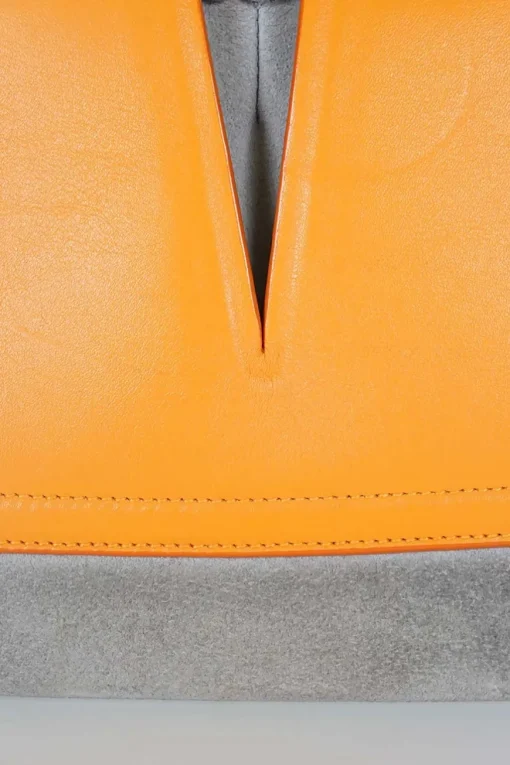 Jil Sander orange/grey cutout view suede/leather crossbody bag