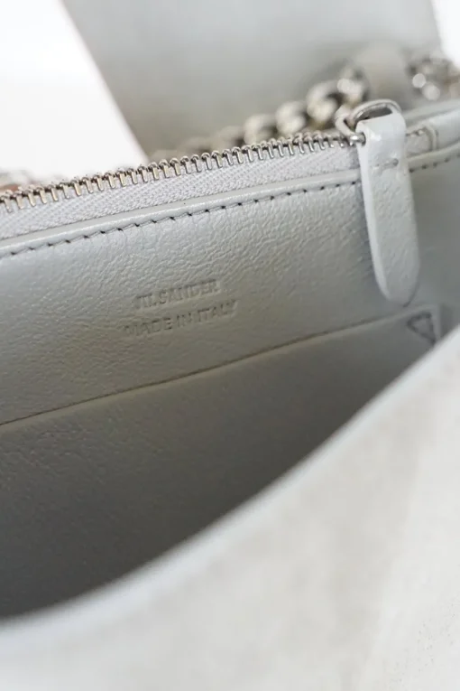 Jil Sander orange/grey cutout view suede/leather crossbody bag
