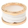 18K Rose gold and white ceramic B.Zero1 four-band ring