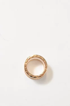 18K Rose gold and white ceramic B.Zero1 four-band ring