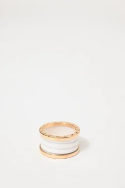 18K Rose gold and white ceramic B.Zero1 four-band ring
