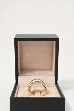 18K Rose gold and white ceramic B.Zero1 four-band ring