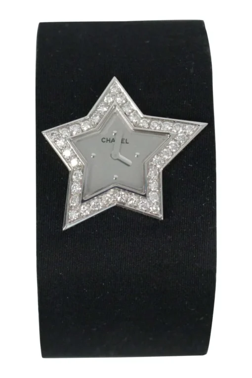 18k white gold and diamond star bracelet Quartz watch
