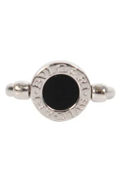 18k white gold 'Flip Ring' with Onyx and diamond