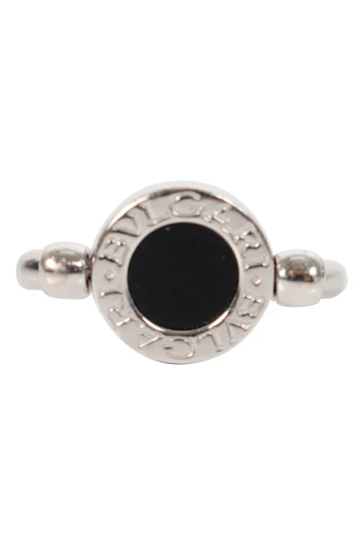 18k white gold 'Flip Ring' with Onyx and diamond