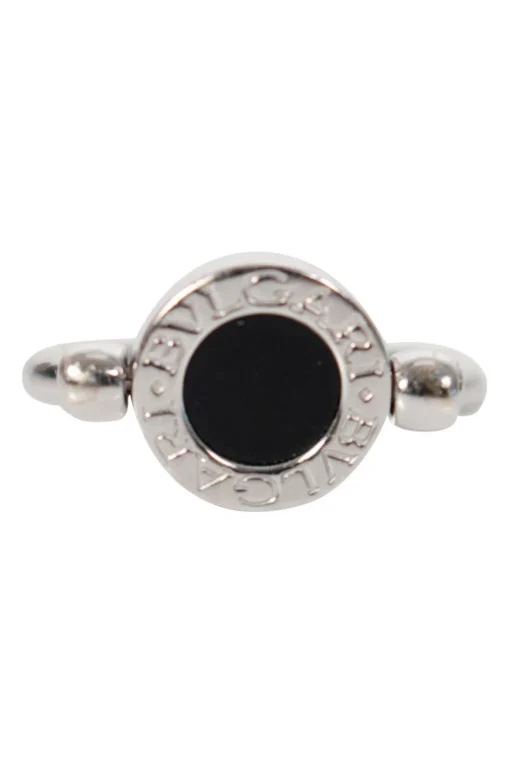 18k white gold 'Flip Ring' with Onyx and diamond