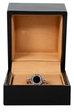 18k white gold 'Flip Ring' with Onyx and diamond