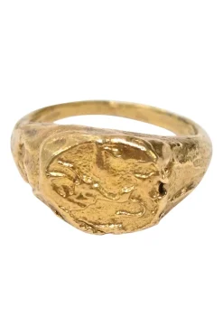 24-karat gold-plated sterling silver zodiac signet ring