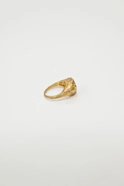 24-karat gold-plated sterling silver zodiac signet ring