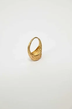 24-karat gold-plated sterling silver zodiac signet ring