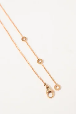18-karat rose gold and white ceramic B.ZERO1 solitaire pendant necklace with lobster clasp closure