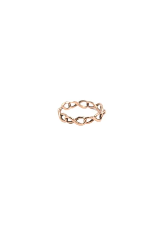 18-karat rose gold-plated sterling silver infinity narrow band ring