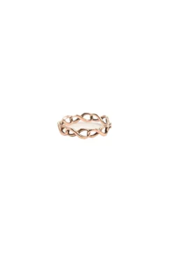18-karat rose gold-plated sterling silver infinity narrow band ring